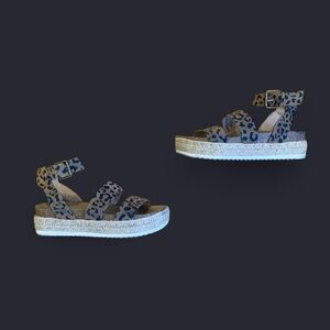 Leopard Print Platform Espadrille Sandals